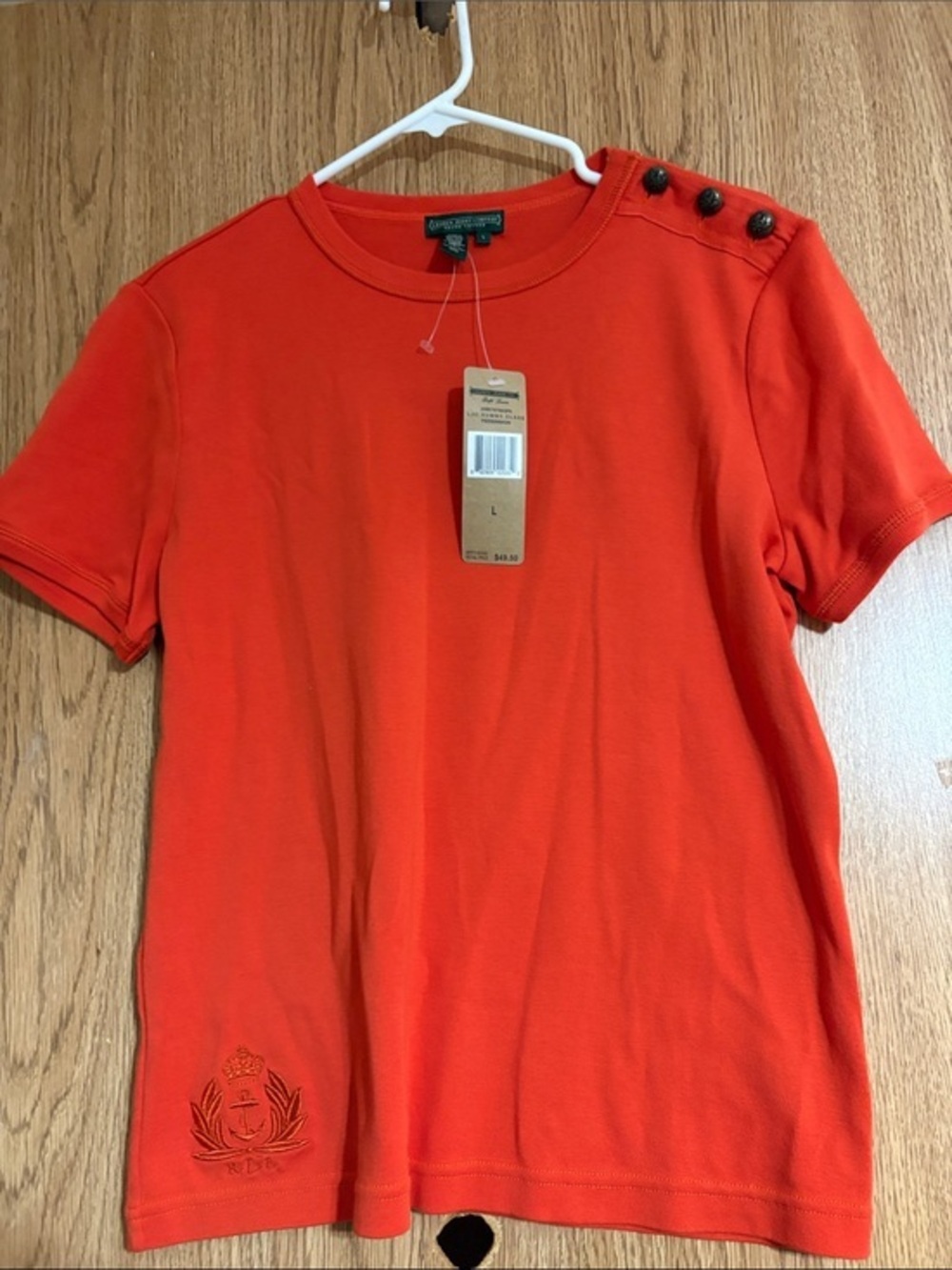 Ralph Lauren orange Crewneck Tee with Label Detail